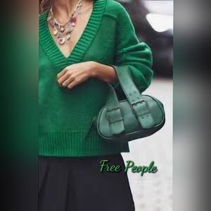 Free People Say Yes Bag Toe Hand Bag Green Pine NWT